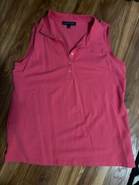 Tommy Hilfiger Sleeveless Polo Tank - Coral Pink